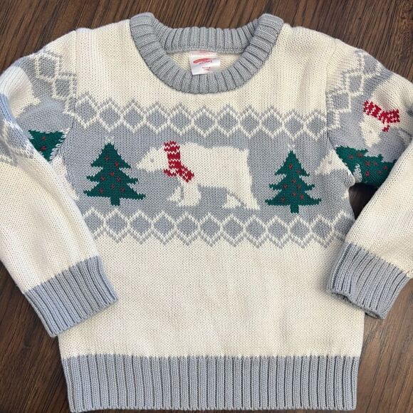 Boys Holiday Time Christmas Polar Bear Christmas Tree Sweater. Size 2T. - Picture 1 of 7